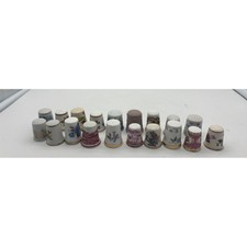 Lot of 19 Vintage Porcelain Thimbles Lladro Spode Haviland Adderley Collection picture