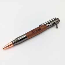 Custom Engraved Bolt Action Pen Bullet Wood Groomsman Gift Dad Husband picture