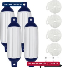 4.5/5.5/6.5/8.5/10/16 inch Boat Fenders 4 Pack,Ribbed Twin Eyes Vinyl Boat Bumpe picture