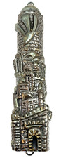 Vg Hebrew 925 Sterling Mezuzah מְזוּזָה‎ Shin Klaf Jewish Judaica Judaism Israel picture