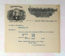 Vintage Ephemera 1906 Bill Head, W.S. Grinsfelder Co. Havava Cigars, Martinez picture
