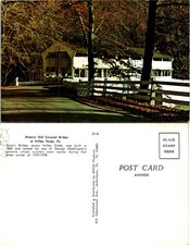 Valley Forge PA Historic Old Covered Bridge Postcard 61582 picture