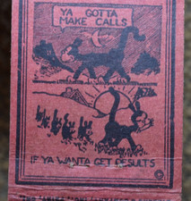BRICKEY OIL & GAS WATERLOO MATCHBOOK COVER ADVERTISING SIGN VINTAGE 1950s CATS picture