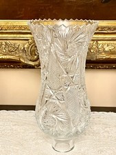 Stunning, Gorgeous, Monumental Large Antique Brilliant Style Cut Glass Lampshade picture