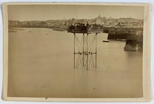 Oblin, France, Saint-Malo, Overhead Crane, Albumen Print, ca.1880 Vintage Album picture