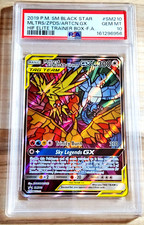 2019 Pokemon MOLTRES, ZAPDOS, & ARTICUNO GX  #SM210 Black Star Promo PSA 10 picture
