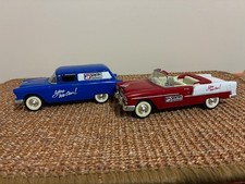 Sentry Hardware Model Car Collectors Bank Lot.  1955 Chevy Convertible and Sedan picture