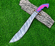 CUSTOM MADE HAND FORGED DAMASCUS STEEL BLADE FALCHION SWORD 1657 picture