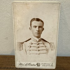 1890s Atlanta GA Military Cadet Cabinet Card Photo Uniform Mrs H Condon picture