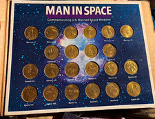 Man in Space 1968 NASA U.S. Manned Space Missions Tokens Set w/ Booklet picture
