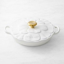 Le Creuset Enameled Cast Iron Petal Braiser, 2 1/4-Qt, White, Free & Fast Shippi picture