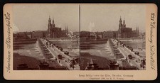Long bridge over the Elbe, Dresden, Germany Old Photo picture