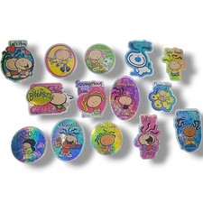 Vintage Y2K Bubblegum Series 1 Holographic Vending Stickers Complete Set 14 NOS picture
