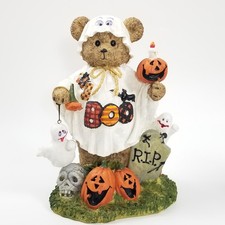 Vintage Resin Halloween Teddy Bear Ghost Coin Bank CVS Pumpkin Jack O Lantern 8