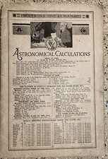 VINTAGE 1917 WATKINS ALMANAC ASTRONOMICAL CALCULATIONS WEATHER FORECAST picture