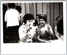 Vtg B&W Snapshot Women Laughing Smoking Cigarette Cigar Party Bouffant Hair picture