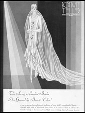 1929 Bonwit Teller New York City Bride In Flowing Gown Art Deco Vintage Print Ad picture
