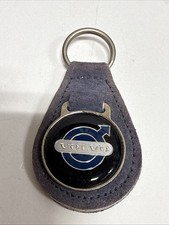 Vintage VOLVO LOGO (Black) -grey Suede Keychain - Key Ring Fob picture