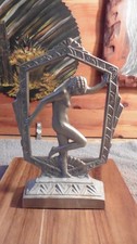 Frankart Style Billings Art Deco Nude Lady Nymph Lamp Art Nouveau Pewter picture