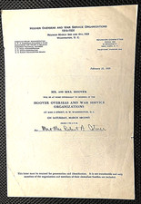 HERBERT HOOVER VERY RARE ORIGINAL 1929 INVITATION TO VISIT HIM AT HIS HOME picture