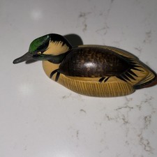 Vintage ANRI Wildlife Collection Hooded Merganser Duck Decoy Figurine Italy picture
