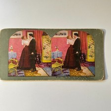 Oh My Dear I'll Be Home Early Antique Stereoview Card 5H6-6 picture