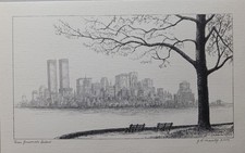 Geoffrey K Mawby Signed Holiday Cards 16pc 1983-2003 Twin Towers & more picture