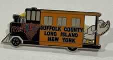 VTG 40/8 Suffolk County NY Society Enamel Lapel Pin-Locomotive/Ride the Rail 2” picture