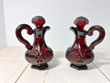 Vintage Pair Avon 1876 Cape Cod Ruby Red Glass 6