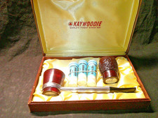 ✔️ NEW VINTAGE KAYWOODIE CERAMIC FILTER ALUMINUM PIPE 2 BOWLS 11 FILTERS KW BOX picture