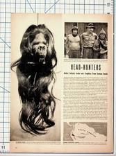 Vintage 1950s Jivaro Head-Hunters Ecuador Article Shrunken Head Photos picture
