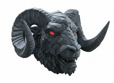Custom Ram Skull Hood Ornament Red Eyes Fits Dodge Ram 1500 2500 3500 picture