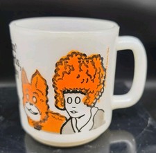 Little Orphan Annie Milk Glass Mug 1975 Glasbake Leapin Lizards Arf Comic Strip picture