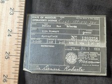 Vintage 1959 Drivers license, Springfield Missouri  picture