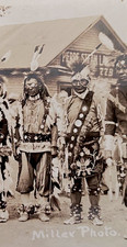 c1920 Native American RPPC Men Regalia Dark Glasses Miller Photo South Dakota picture