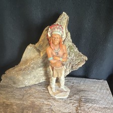 Castagna Vintage Native American Broken Arrow Warrior with Headdress Figurine picture