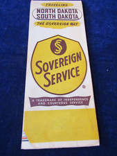 Vintage Sovereign Service North & South Dakota Gas Station Road Map picture