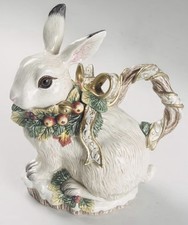 FITZ AND FLOYD Snowy Woods Rabbit Teapot picture