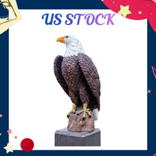 NEW 15.7in Outdoor Great Eagle Sculpture Hand-Painted Bald Eagle Statue Decor picture