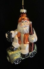 BLOWN GLASS SANTA HUNTER ORNAMENT~HUNTING~DUCK~DEER~RIFLE~GUN~NWT picture
