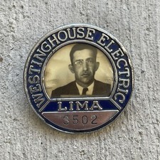 Vintage Westinghouse Electric Employee Photo ID Badge LIMA 3502 picture