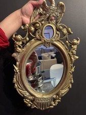 3452M Antq Brass Eagle Wall Mirror Early 1900's Replica of 1862 Civil War Era picture