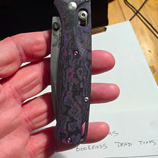 Benchmade Bugout 20CV G10 Purple/Black Liner Lock Drop Point Manual Clip picture