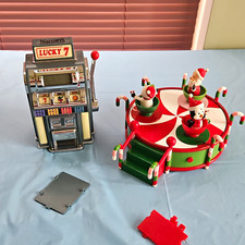 Vintage Harrah's Mini Slot Machine w/ Lever & '00  Carousel, Both Mint And Work picture