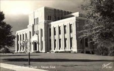 Salida Colorado CO Court House c1940s RPPC Real Photo Postcard picture