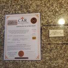 JOHN HANCOCK Signed / Autographed Cut w/ LOA picture