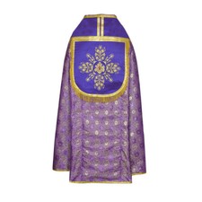 NEW Metallic Violet Cope & Stole Set with IHS embroidery,capa pluvial,far fronte picture