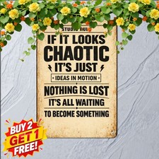 Creative People Don't Have Mess Metal Sign Workshop Studio Decor 8x12 picture