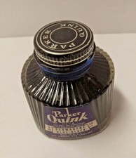 Vtg NOS Parker Quink Bottled Ink - 2fl Oz / 59cc - Permanent Blue-Black - Full picture