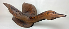 Clydel Originals Hand Carved Redwood Goose Bird MCM 70s CA 18